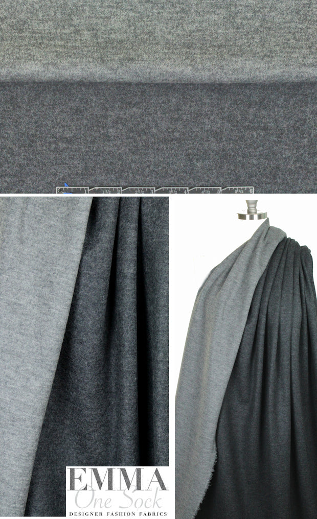 The0ry two-tone double-sided wool knit - grays 1.875 yds
