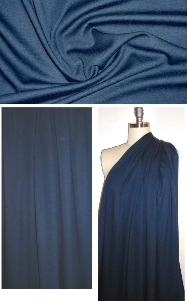 Italian wool/lycra doubleknit - heathery navy