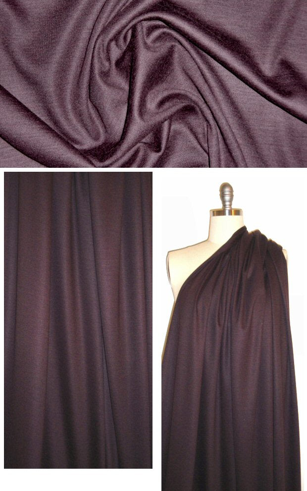 Italian wool/lycra doubleknit - deep plum 1.375 yds