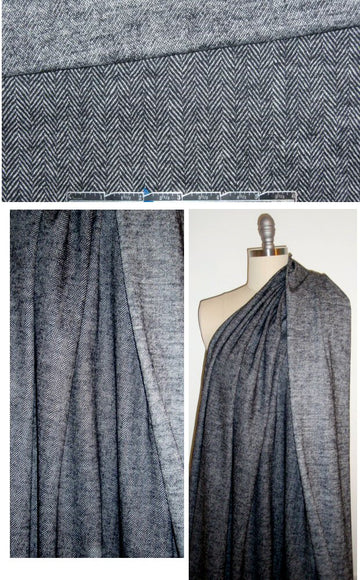 Pr@da herringbone jacquard doubleknit - black/white .875 yds