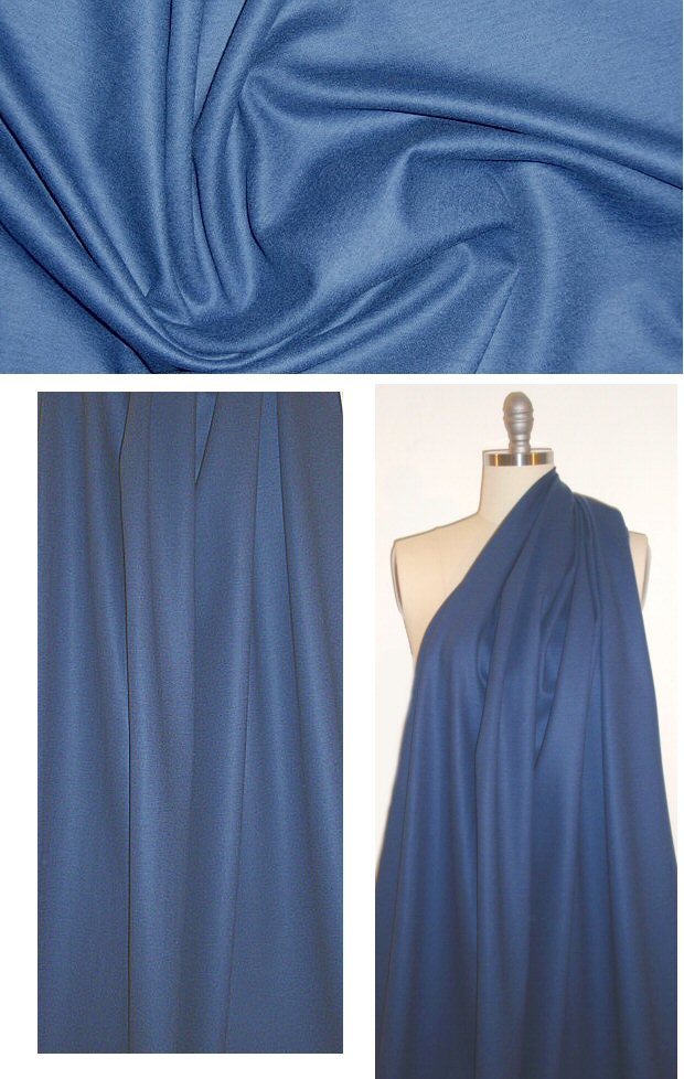 NY designer wool/lycra ponte - denim blue