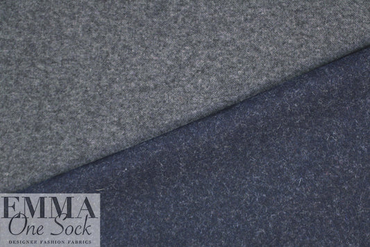 Italian two-sided wool blend doubleknit - gray/midnight