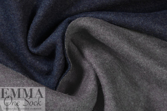 Italian two-sided wool blend doubleknit - gray/midnight