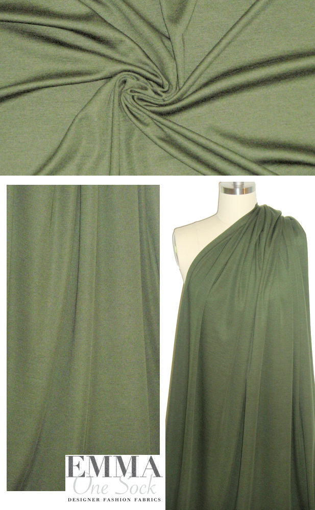 NY designer wool blend drapey doubleknit - olive