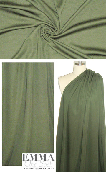 NY designer wool blend drapey doubleknit - olive