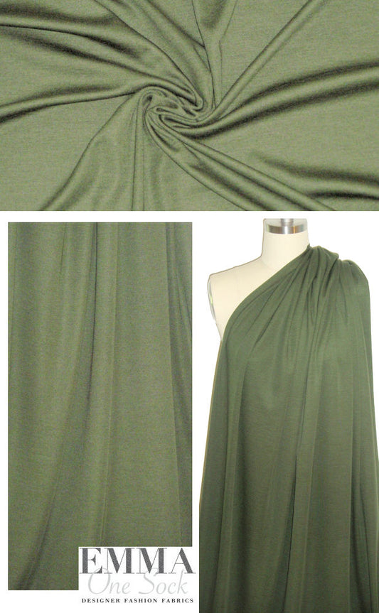 NY designer wool blend drapey doubleknit - olive