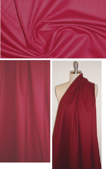 NY designer wool/lycra ponte - ruby