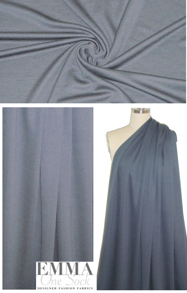 NY designer wool blend drapey doubleknit - slate
