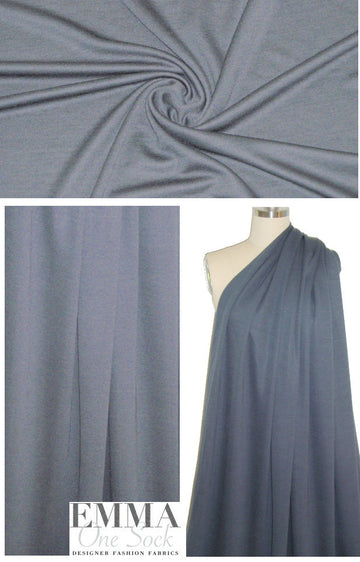 NY designer wool blend drapey doubleknit - slate