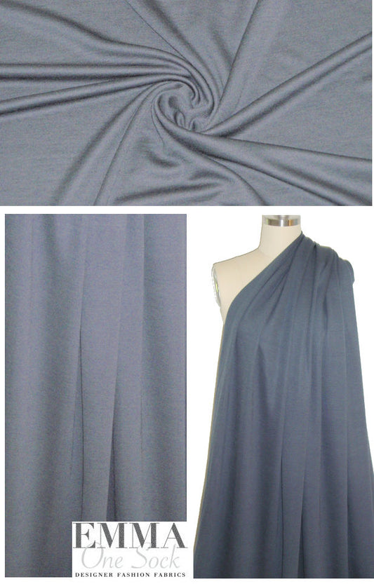 NY designer wool blend drapey doubleknit - slate