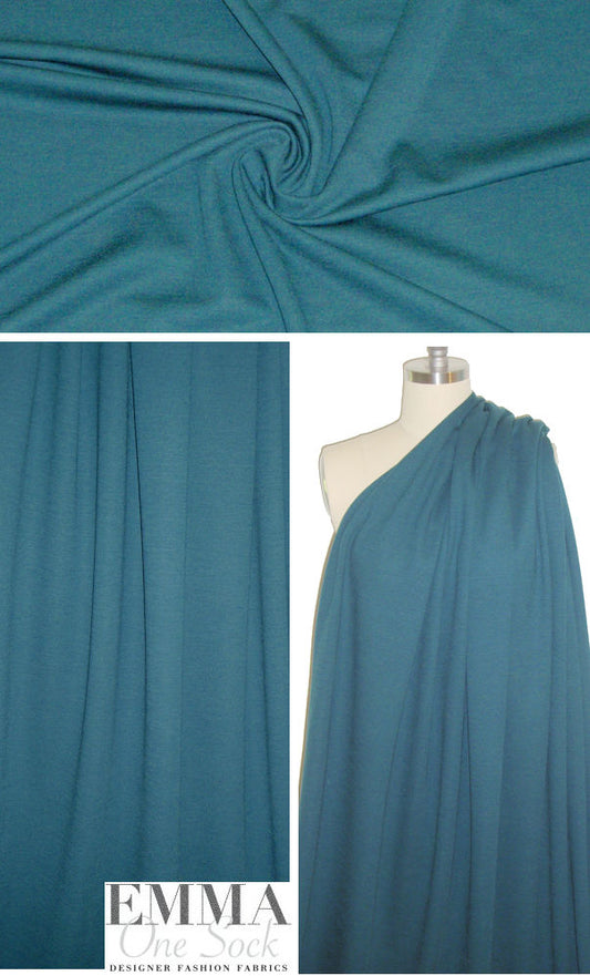 NY designer wool blend drapey doubleknit - teal