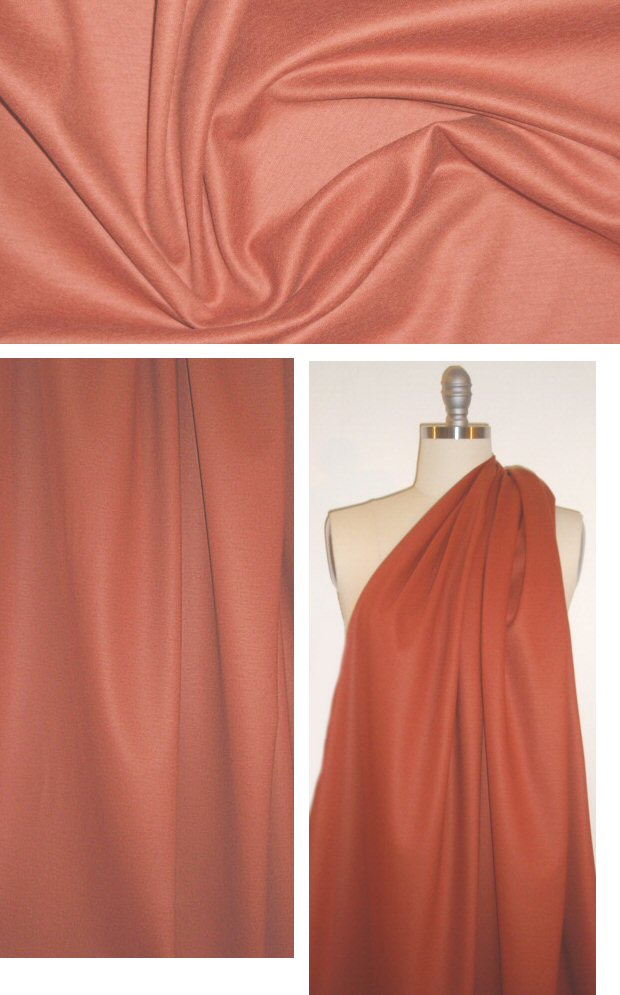 NY designer wool/lycra ponte - terracotta