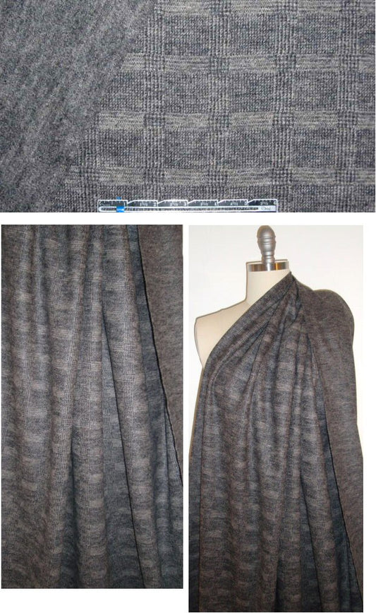Italian all wool doubleknit - taupey gray glen plaid