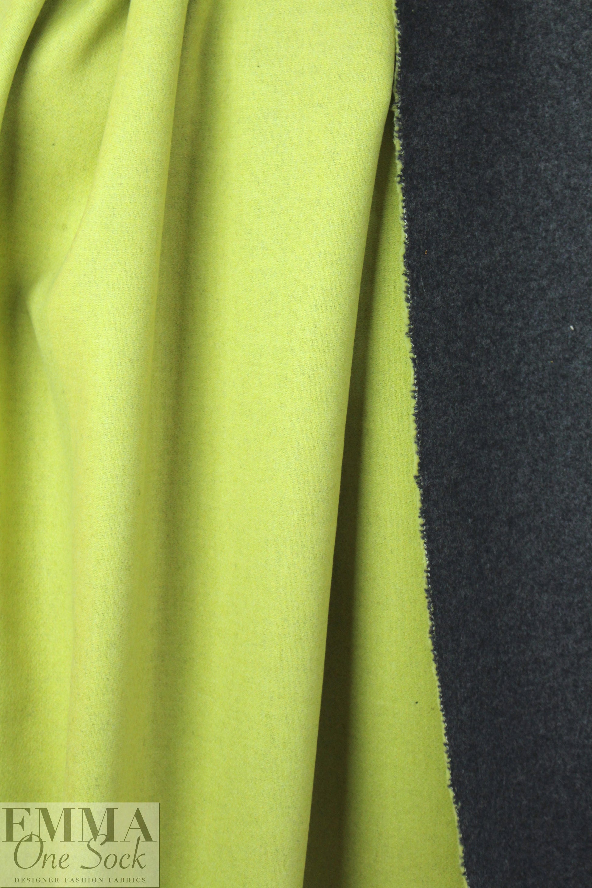Italian stretch wool doublecloth suiting - lime/charcoal 2.375 yd
