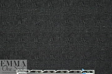 Italian black wool fancy weave suitting