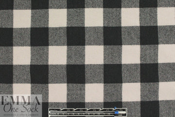 French yarn-dye plaid wool flannel - black/quarry 2 yd