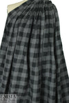 French yarn-dye plaid wool flannel - black/gray