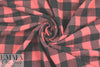 French yarn-dye plaid wool flannel - black/rouge 1.375 yds