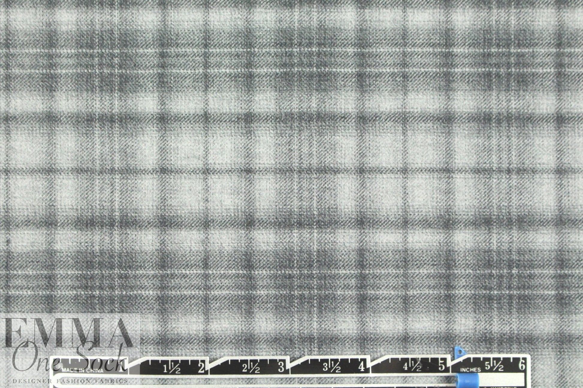 French yarn-dyed plaid wool shirting - gray plaid