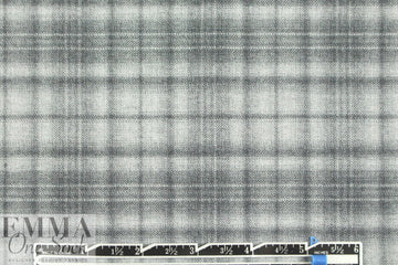 French yarn-dyed plaid wool shirting - gray plaid