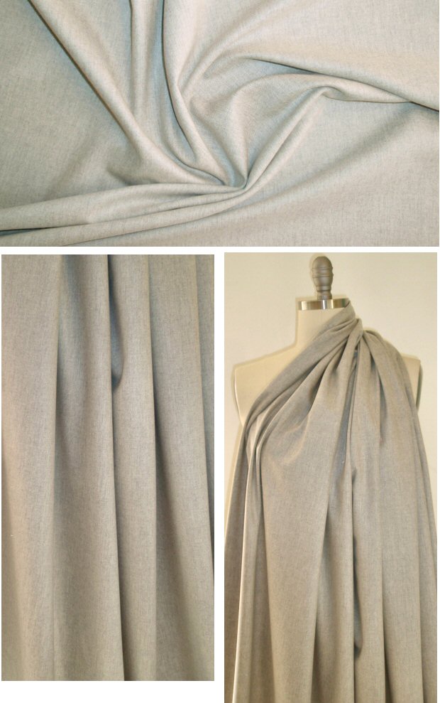 Ra1ph Lauren fine wool flannel - oatmeal gray 2 yd