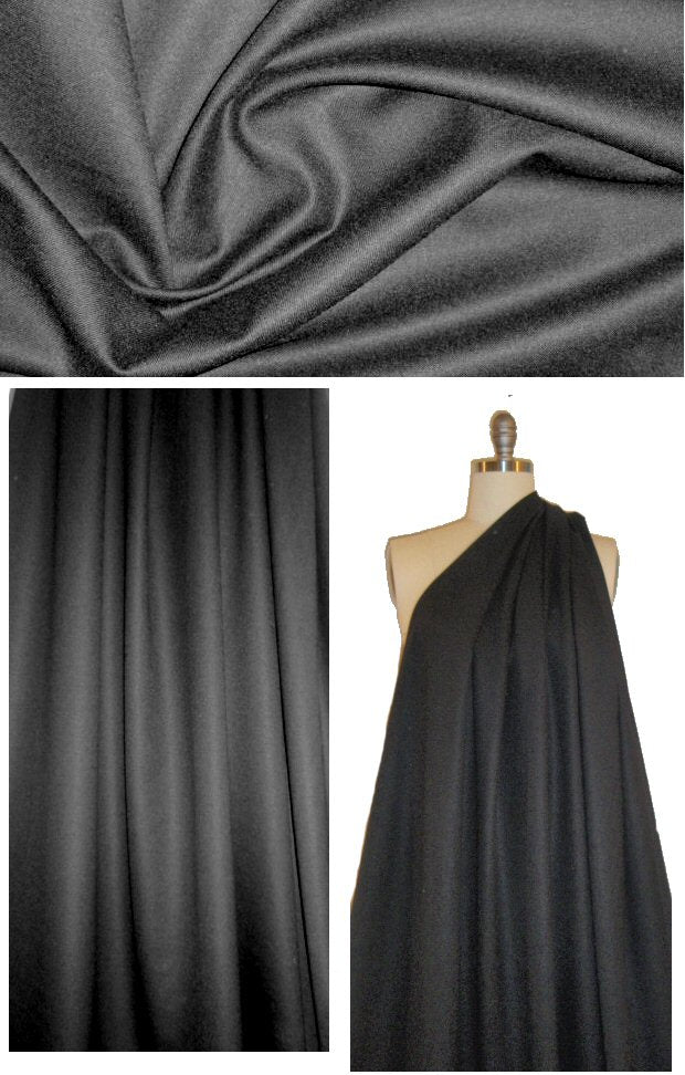 Tamara Me11on fine wool brushed twill - black