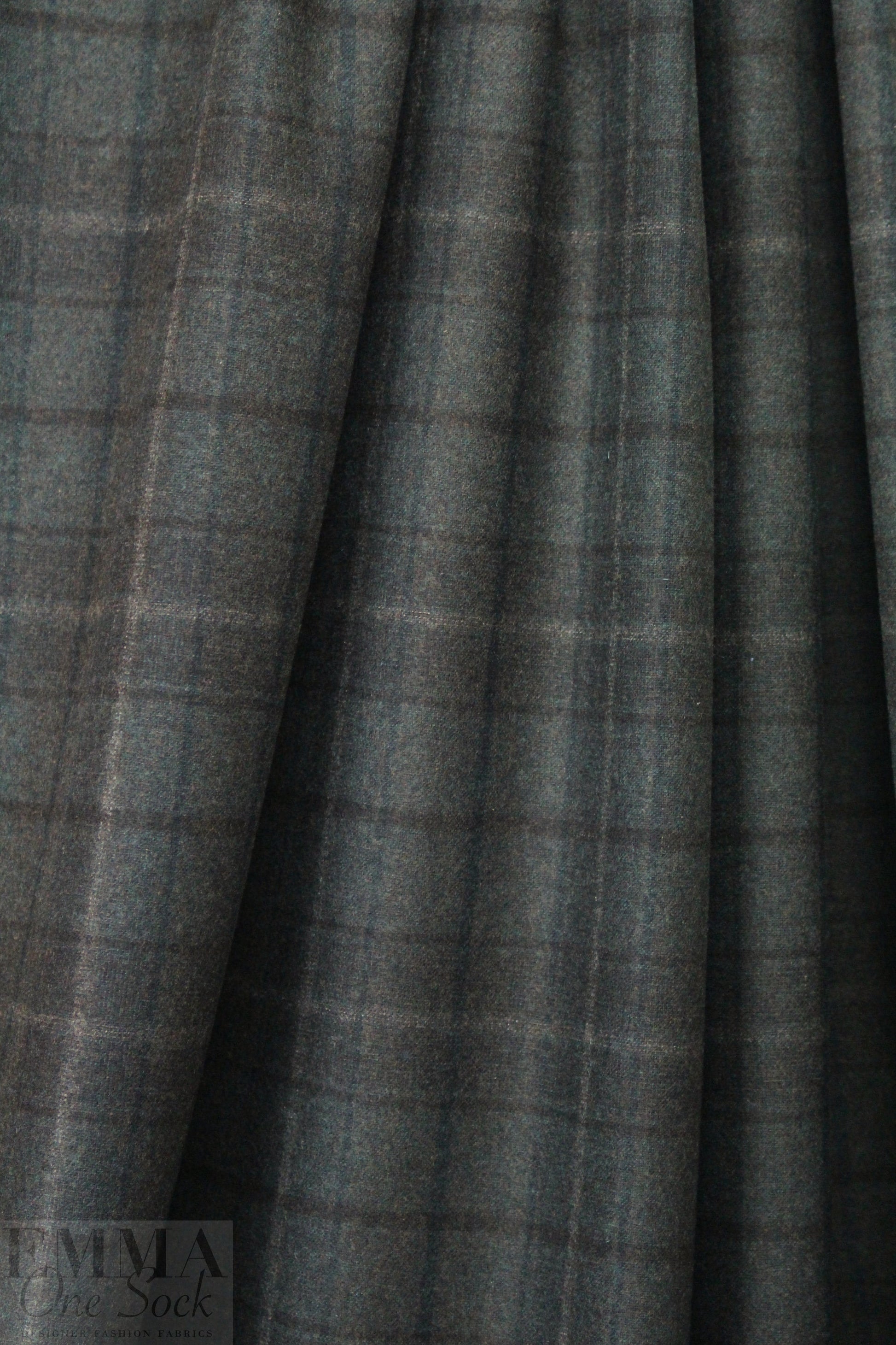 Italian yarn-dye plaid wool flannel - woodsy brown .75 yds
