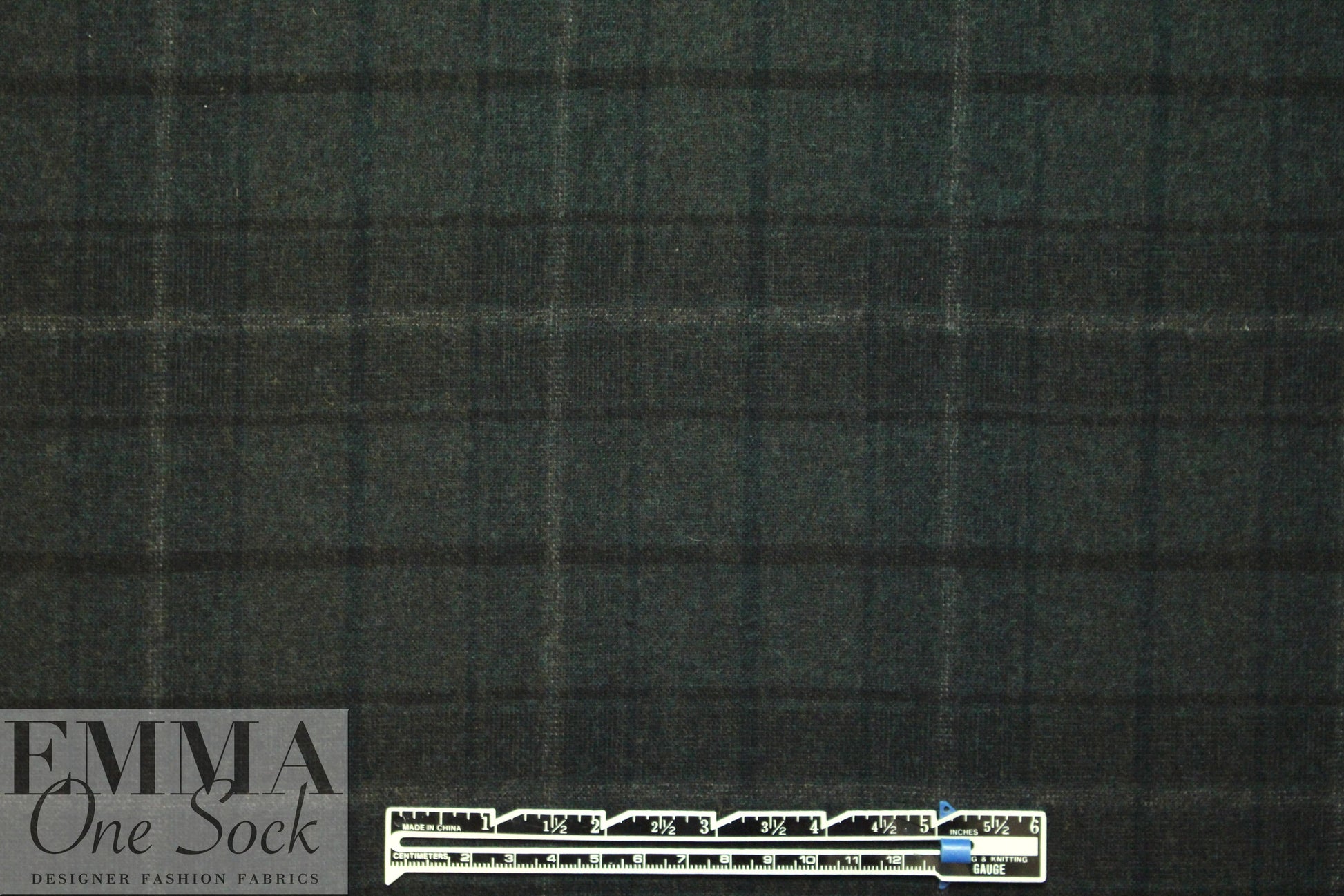 Italian yarn-dye plaid wool flannel - woodsy pine/brown .875 yds