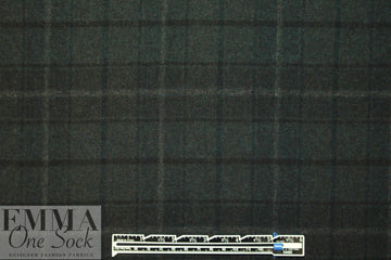 Italian yarn-dye plaid wool flannel - woodsy pine/brown .875 yds