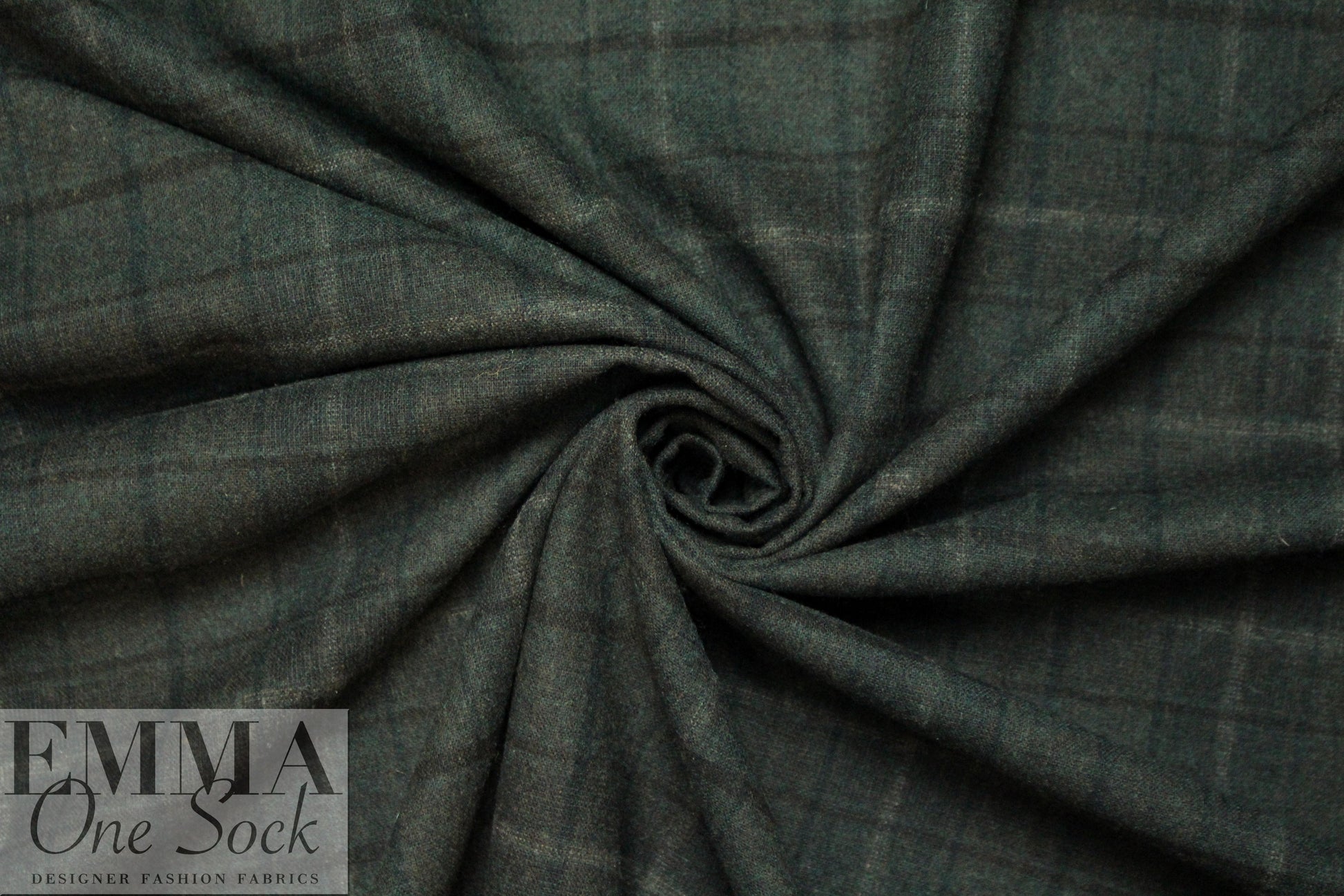 Italian yarn-dye plaid wool flannel - woodsy pine/brown .875 yds