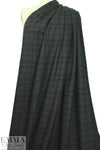 Italian yarn-dye plaid wool flannel - woodsy pine/brown .875 yds