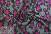 Italian textured wool fleece knit - fuchsia/gray