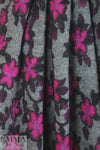 Italian textured wool fleece knit - fuchsia/gray