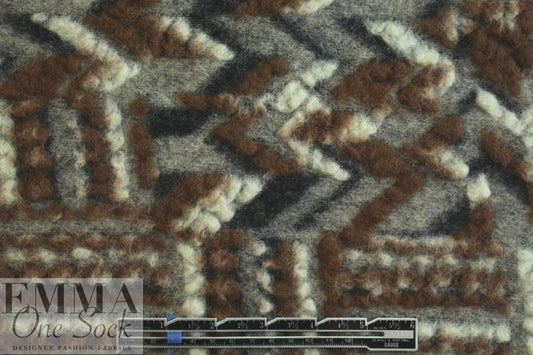 Italian textured wool fleece knit - nutmeg graphic