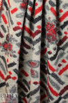 Italian textured wool fleece knit - red/gray-1