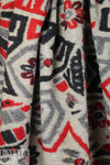 Italian textured wool fleece knit - red/gray-2