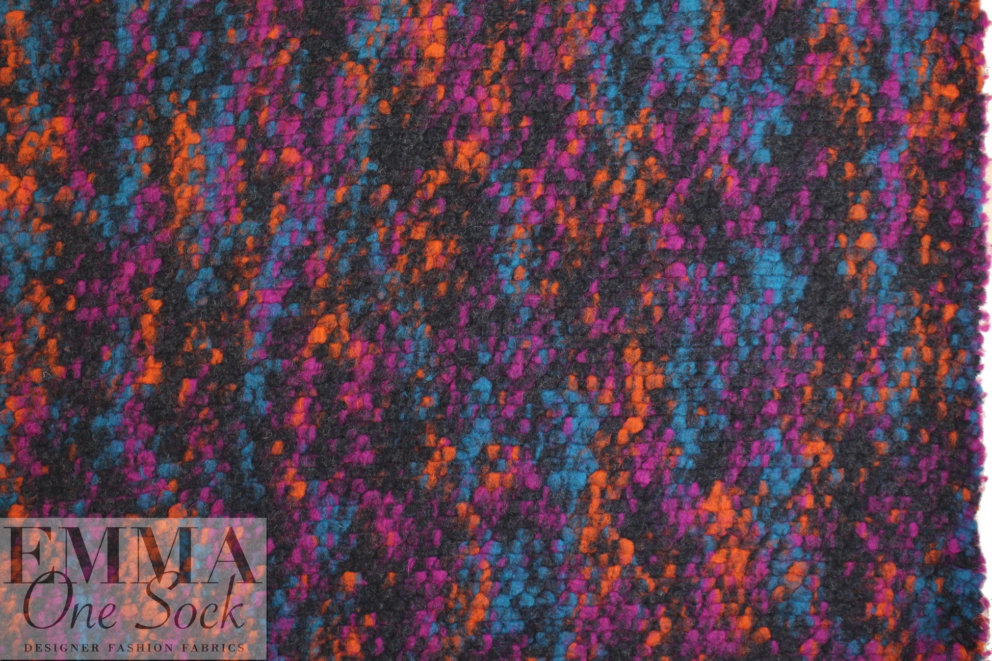 Italian wool boucle' - spice/lagoon/fuchsia 1.25 yds