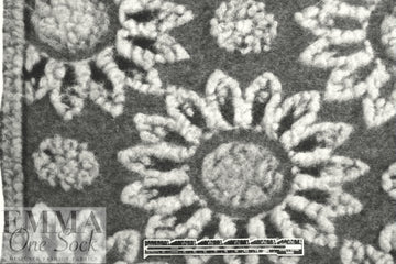 Italian textured wool fleece knit - gray flowers