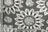 Italian textured wool fleece knit - gray flowers 2 yd