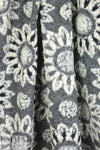 Italian textured wool fleece knit - gray flowers