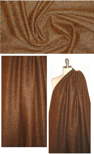 Italian 'boiled' wool sweater knit - nutmeg/met 2 yds
