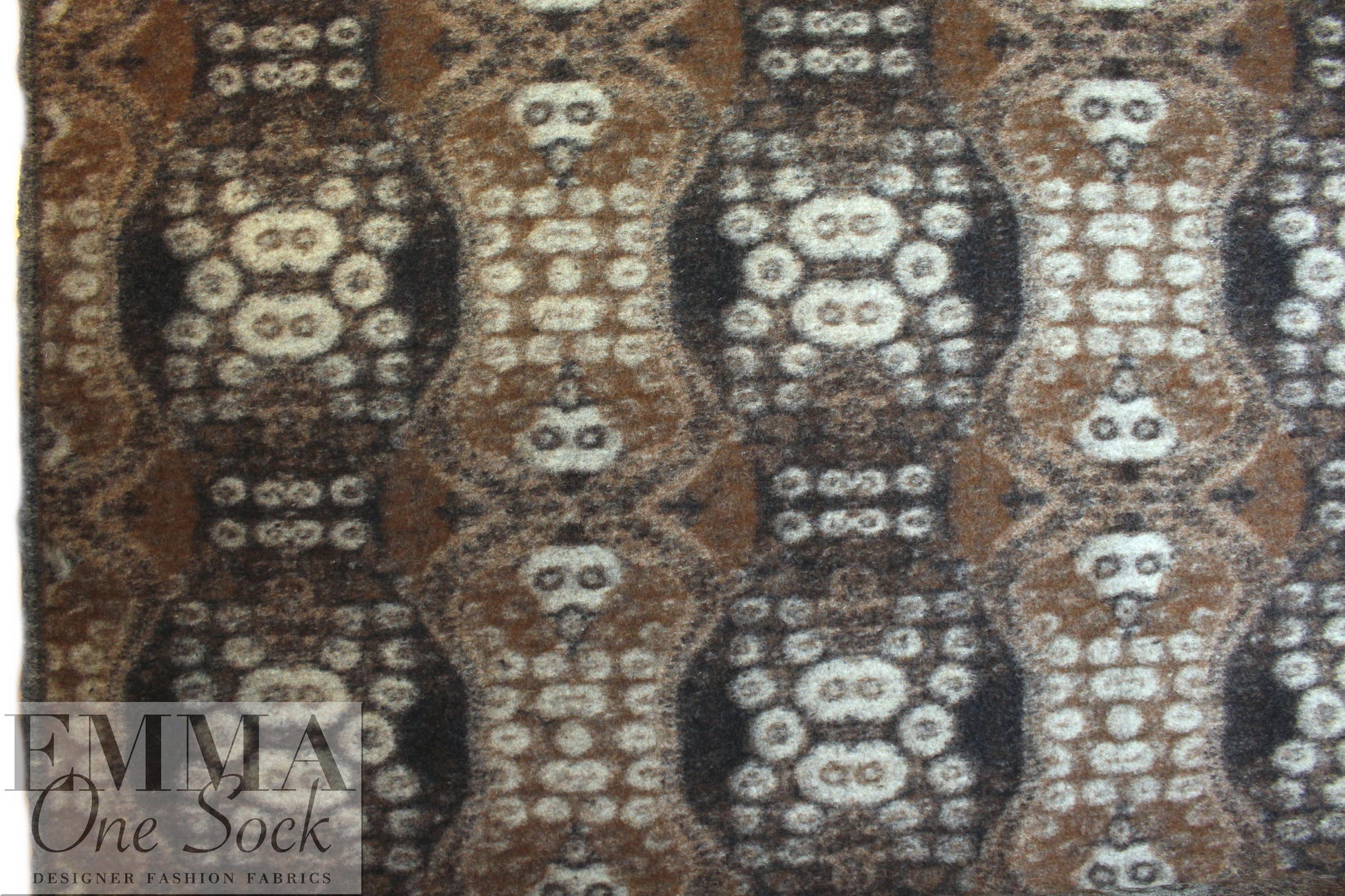 Italian textured wool fleece knit - earthtones