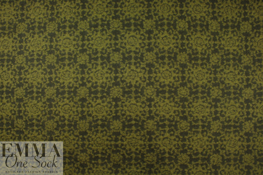 Italian olive medallion textured wool fleece 2.5 yd