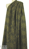 Italian olive medallion textured wool fleece