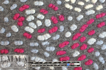 Italian textured dot wool fleece knit - swirling dots