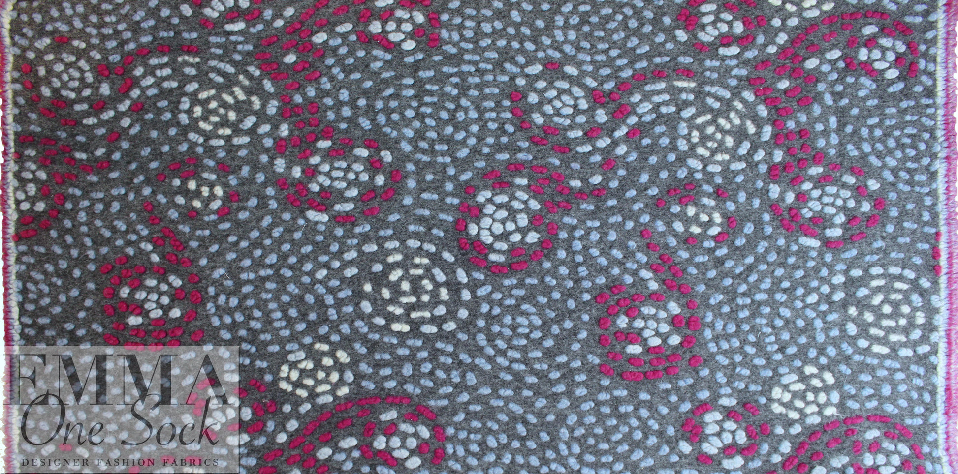 Italian textured dot wool fleece knit - swirling dots
