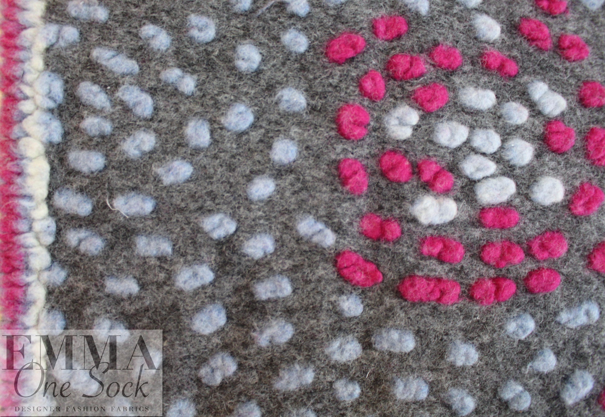 Italian textured dot wool fleece knit - swirling dots