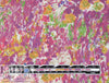 Italian magenta/citrus over-printed wool blend woven 1.875 yd
