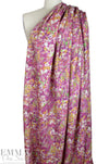 Italian magenta/citrus over-printed wool blend woven 1.875 yd