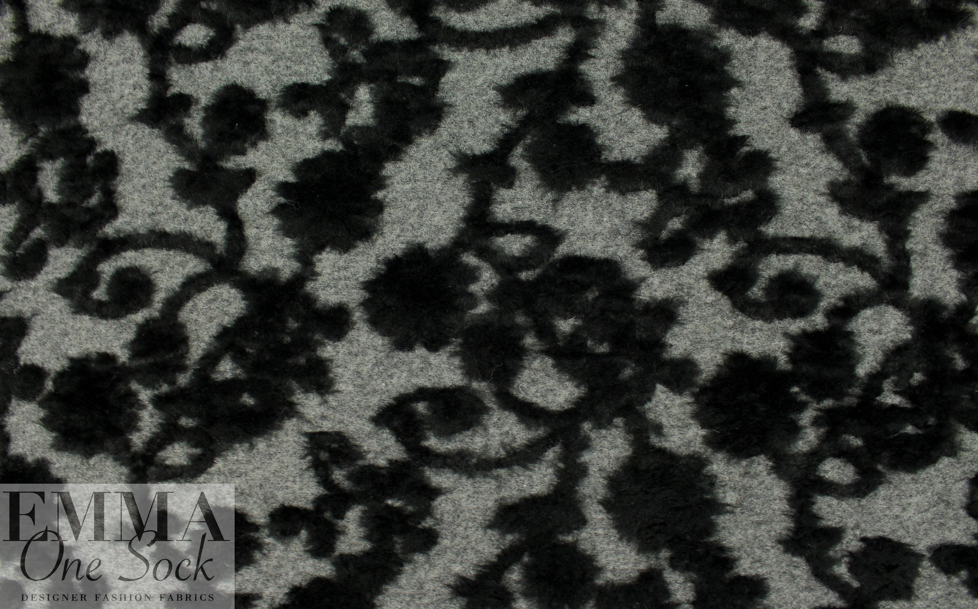 Italian black/gray lattice fluff wool fleece